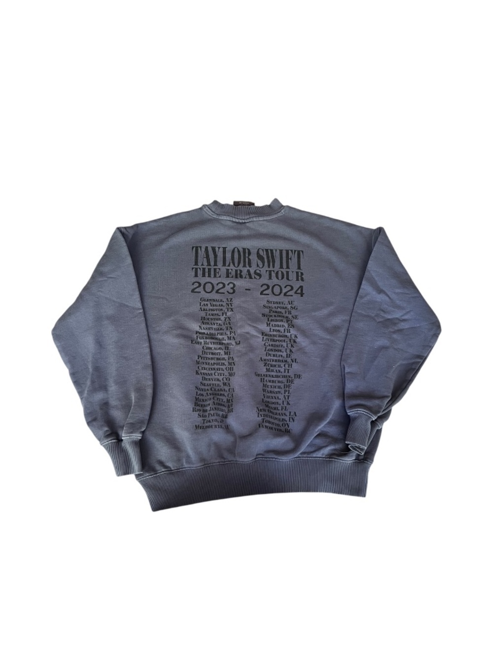 Taylor Swift Era's Tour Blue Charcoal 2023-2024 Crewneck Small